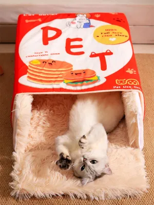 🐾 Cozy Cat Corner: Enclosed Snack Box Bed & Playhouse 🐱✨