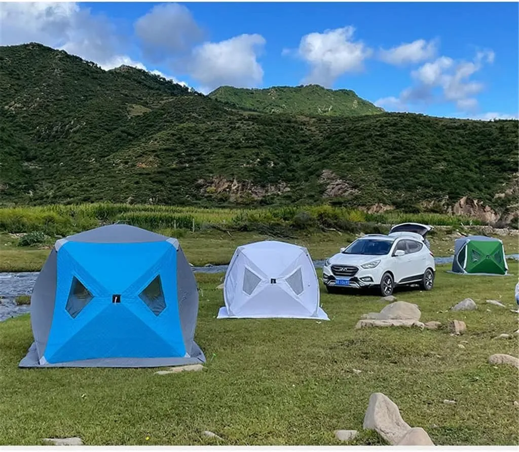 1-4 Winter Fishing Tent Winter Ice Fishing Tent Camping Tent Windproof and Rainproof Outdoor Winter Fishing Warm Tent(Size:200 * 200 * 160cm)