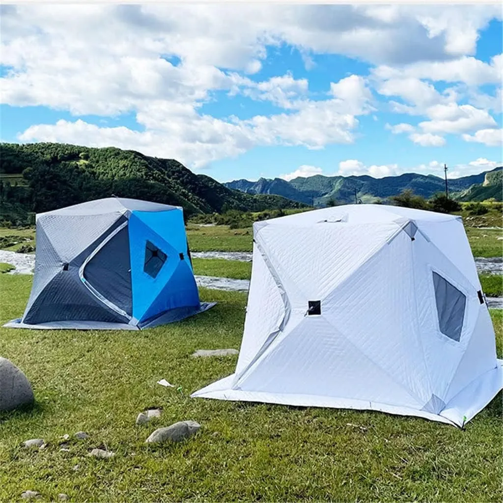 1-4 Winter Fishing Tent Winter Ice Fishing Tent Camping Tent Windproof and Rainproof Outdoor Winter Fishing Warm Tent(Size:200 * 200 * 160cm)