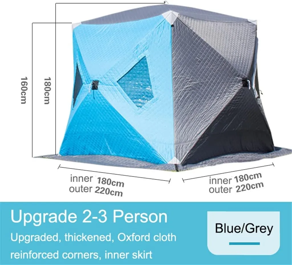 1-4 Winter Fishing Tent Winter Ice Fishing Tent Camping Tent Windproof and Rainproof Outdoor Winter Fishing Warm Tent(Size:200 * 200 * 160cm)