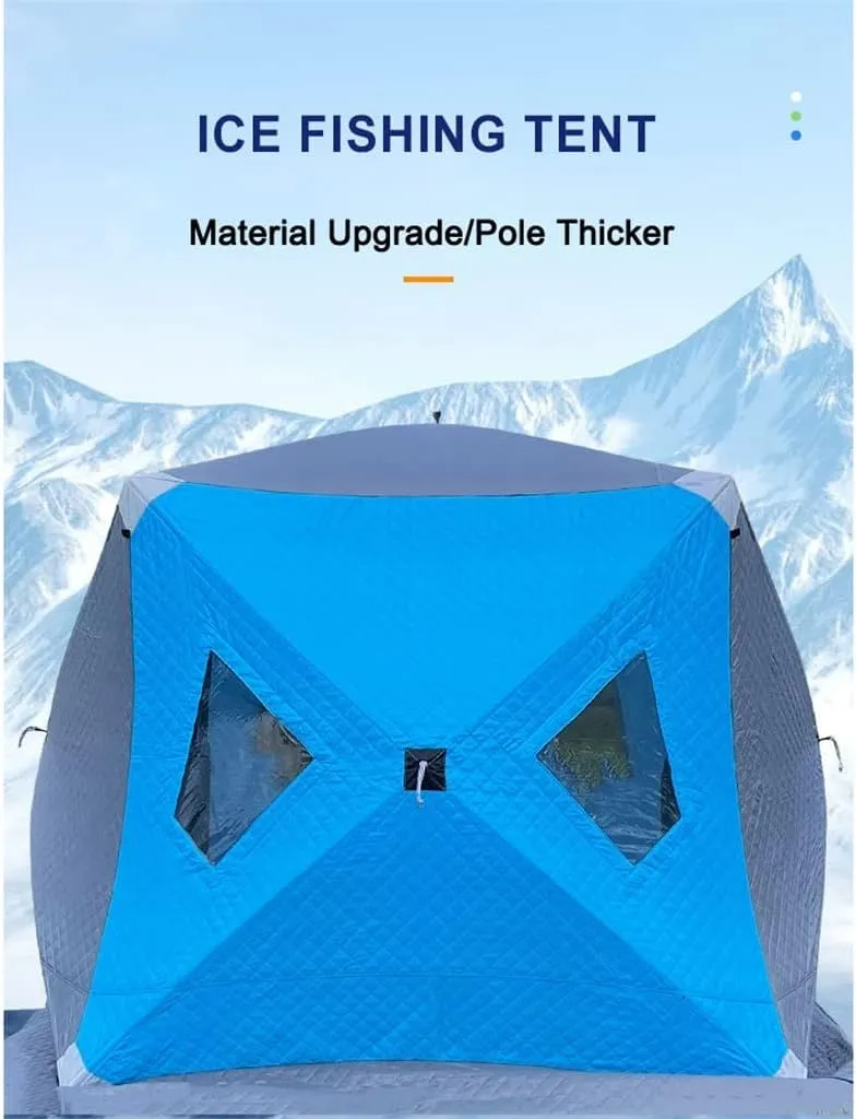 1-4 Winter Fishing Tent Winter Ice Fishing Tent Camping Tent Windproof and Rainproof Outdoor Winter Fishing Warm Tent(Size:200 * 200 * 160cm)