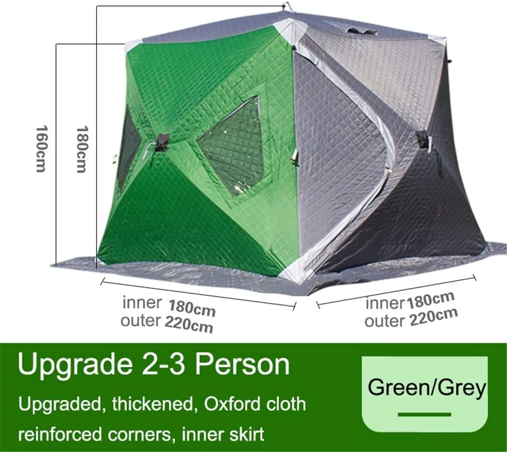 1-4 Winter Fishing Tent Winter Ice Fishing Tent Camping Tent Windproof and Rainproof Outdoor Winter Fishing Warm Tent(Size:220 * 220 * 160cm)