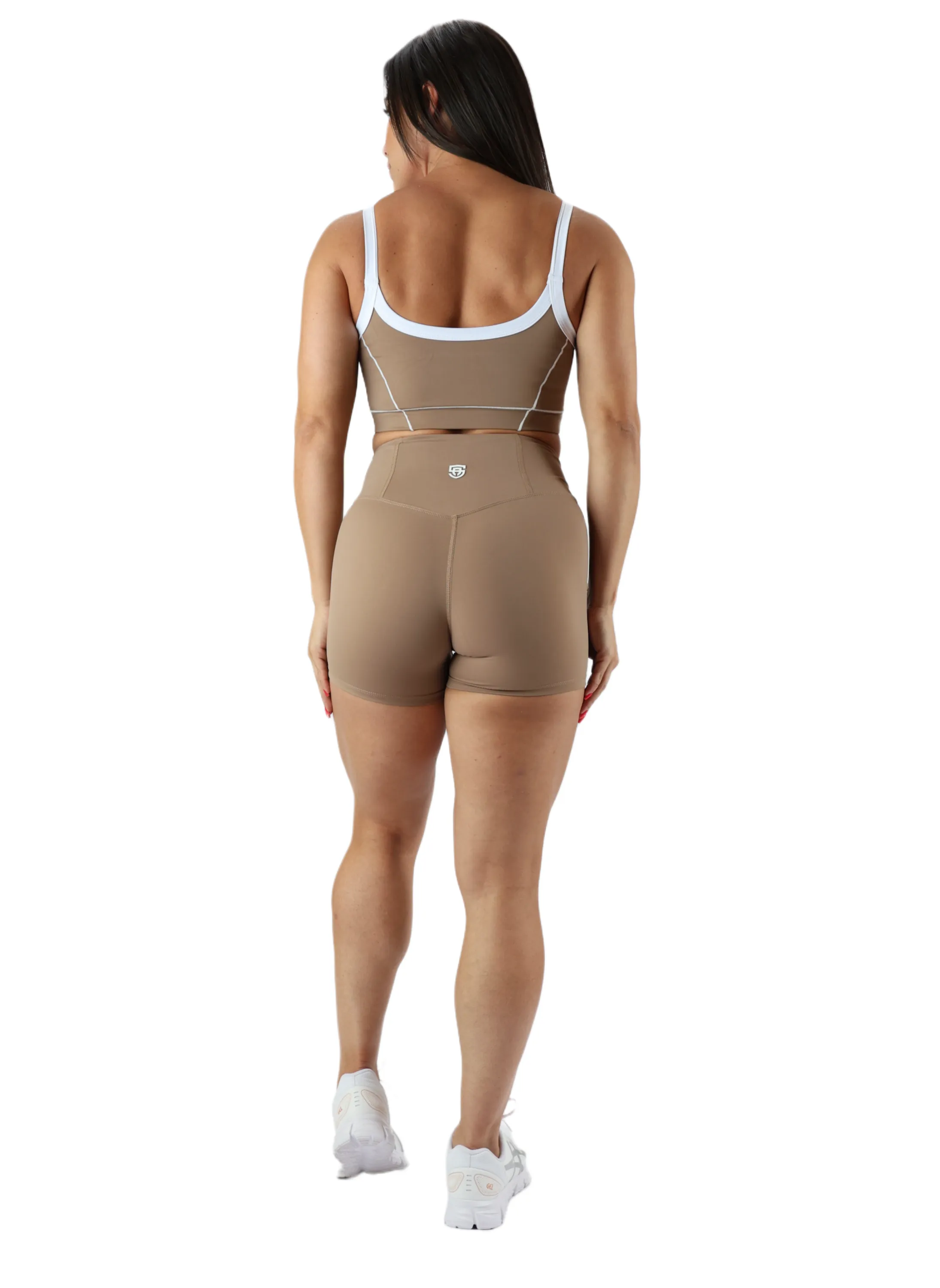 1. Elevate Biker Shorts Set Top - Brown