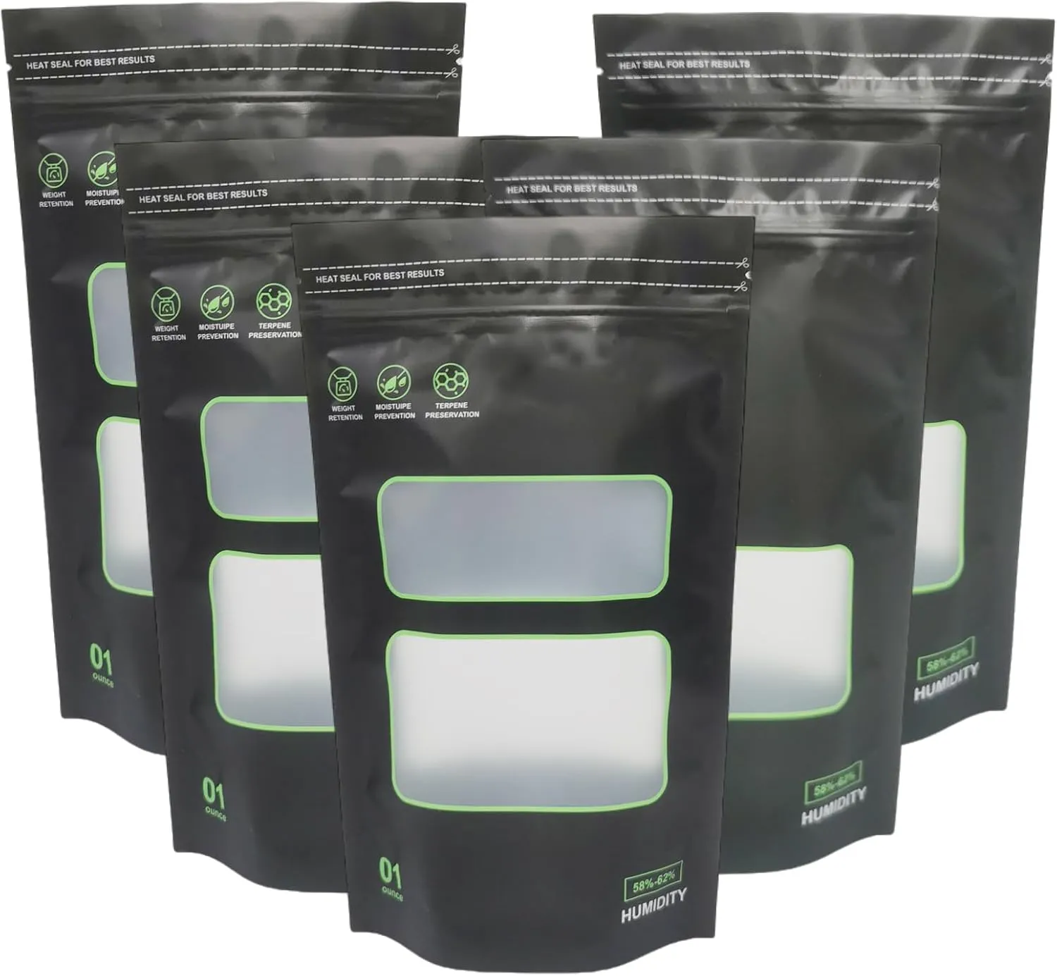 1 Ounce Bags,50 Pack Lock & Seal Storage & Curing Bags Heat Sealable upright TERP bags 5.9" x 9.8" x 3.15" Inch (28g)