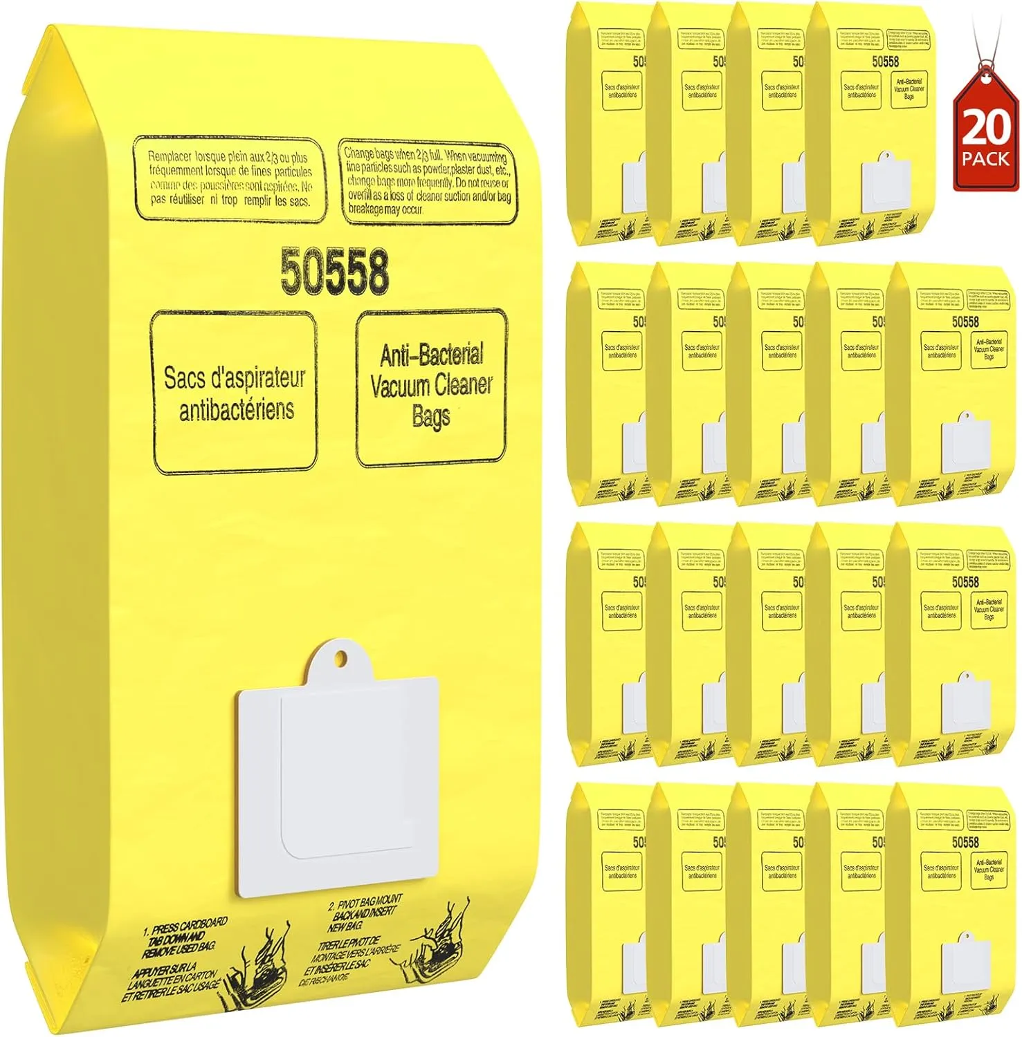 10 Pack Kenmore Canister Vacuum Cleaner Bags Compatible With Type C/Q 5055, 50555, 50557, 50558 and Type C-5, C-18, 53292, 200, 400, 600, 700, 800 Series