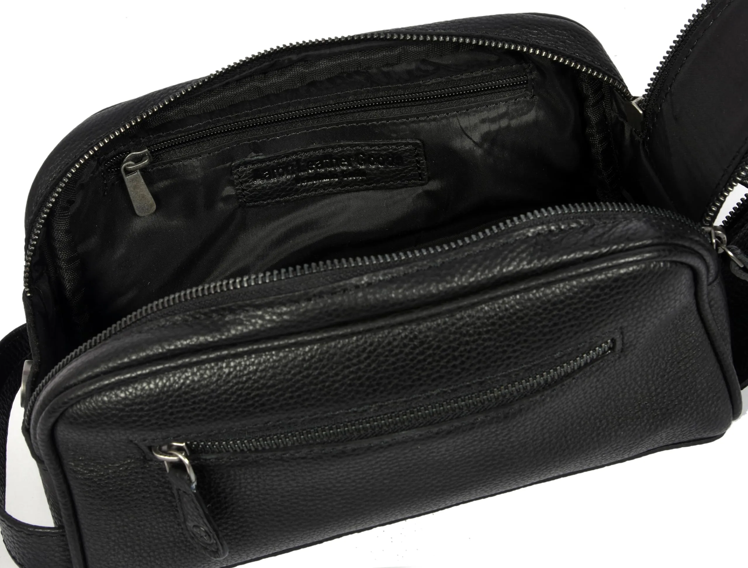10" Premium Leather Toiletry Travel Pouch With Waterproof Lining | King-Size Handcrafted Vintage Dopp kit By Aaron Leather Goods (Jade Black)
