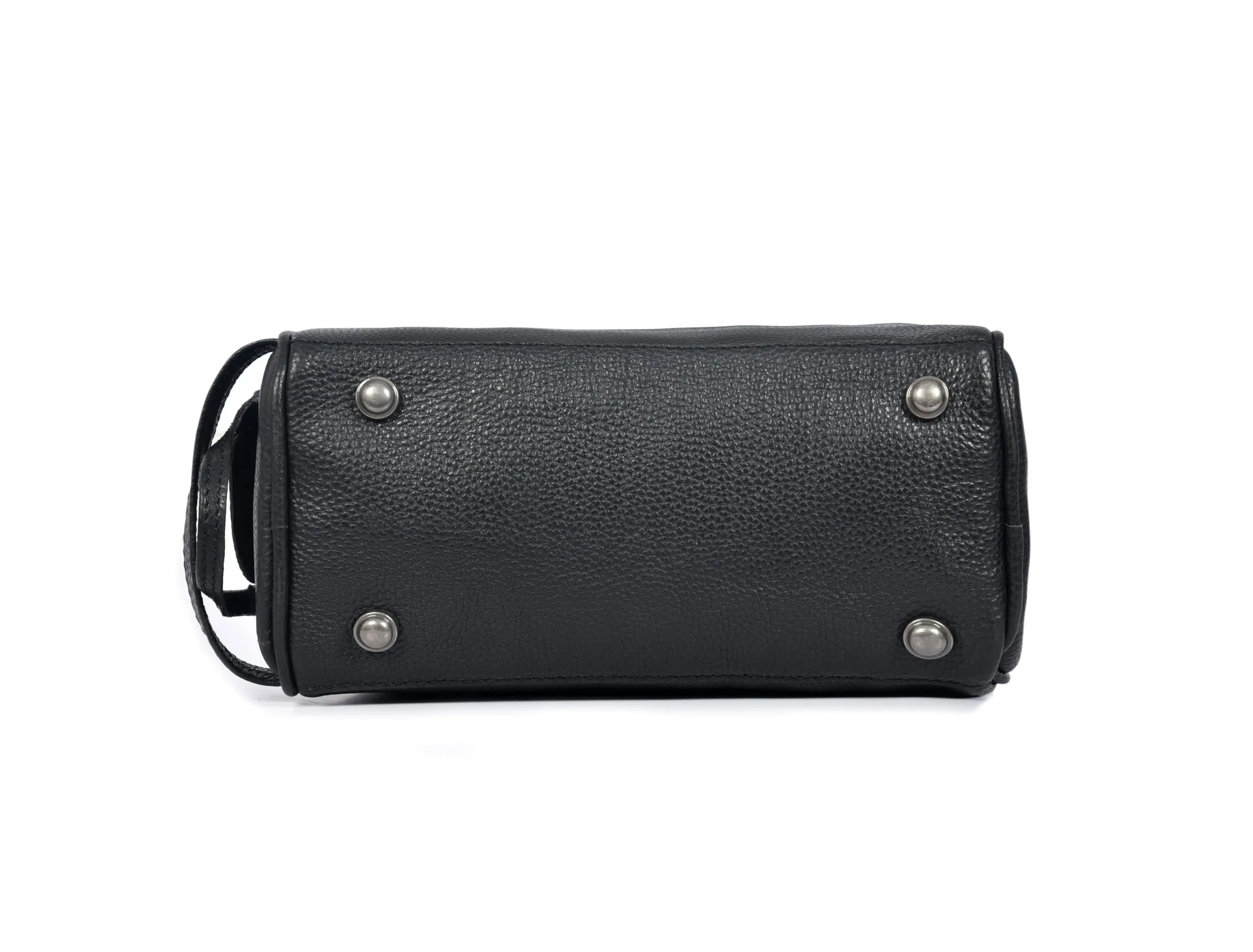 10" Premium Leather Toiletry Travel Pouch With Waterproof Lining | King-Size Handcrafted Vintage Dopp kit By Aaron Leather Goods (Jade Black)