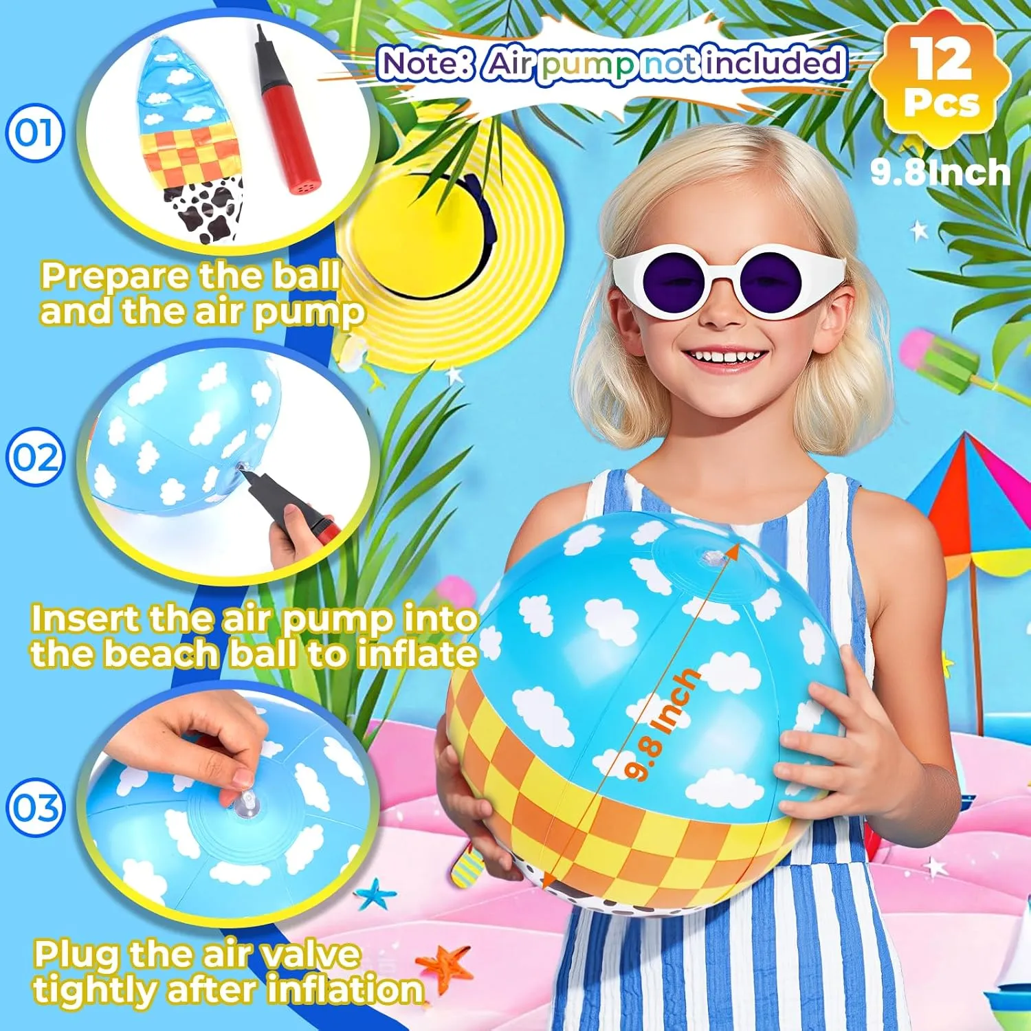 12 Pack Cartoon Story Themed Beach Ball - 16" Bulk Inflatable Beach Balls for Summer Water Games, Toy Inspire Story Game Two Infinity and Beyond Birthday Party Favors, Graduation Decorations 2025