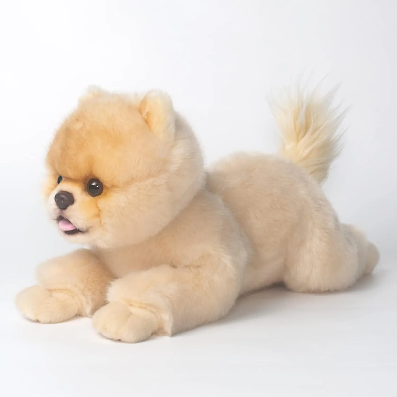 16 Inch Pomeranian Stuffed Animals- Lifelike Plush Pomeranian Dog-Handmade Soft Simulation Pet Dog-Toy Gifts for Kids Girls Boys Baby Birthday