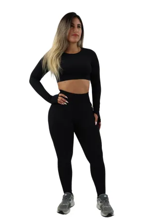 2. StretchFit Long Sleeve Sports Set Bottom - Black