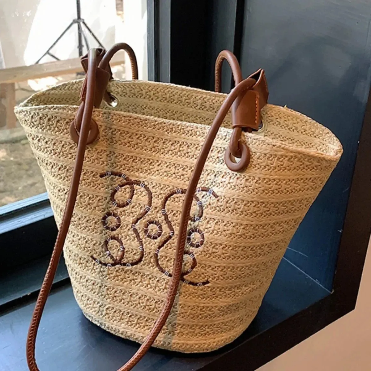 2024 Summer Woven Straw Shoulder Bag