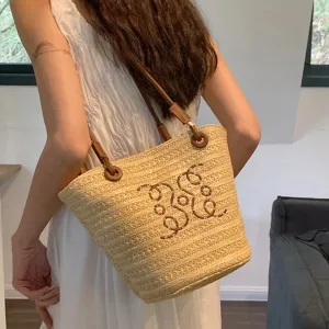 2024 Summer Woven Straw Shoulder Bag
