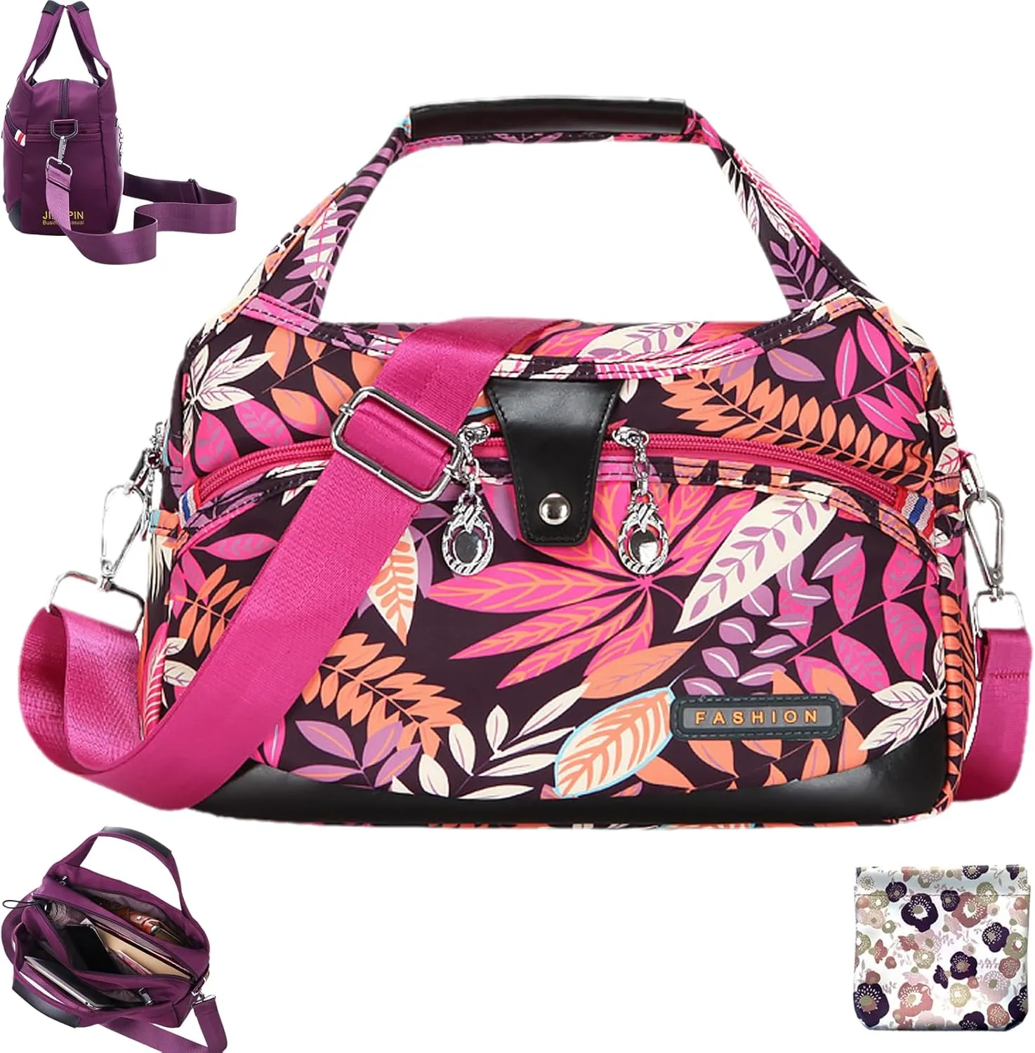 2025 New Blaciokamith Soft Side Lightweight Underseat Tote Bag, Multi-Pocket Fashion Waterproof Anti-Theft Handbag Crossbody