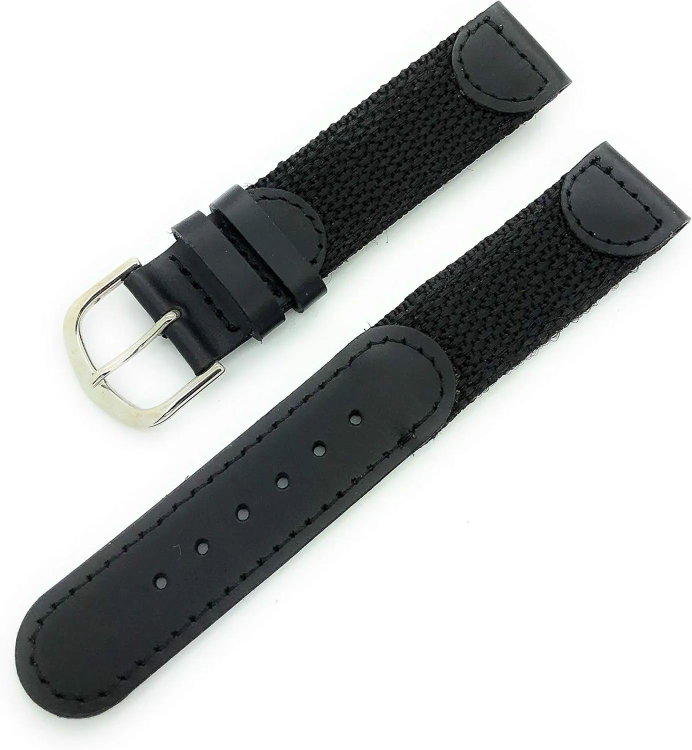 20mm Canvas Nylon Leather Watch Band Swiss Army Style