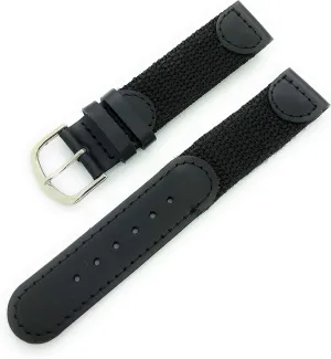 20mm Canvas Nylon Leather Watch Band Swiss Army Style