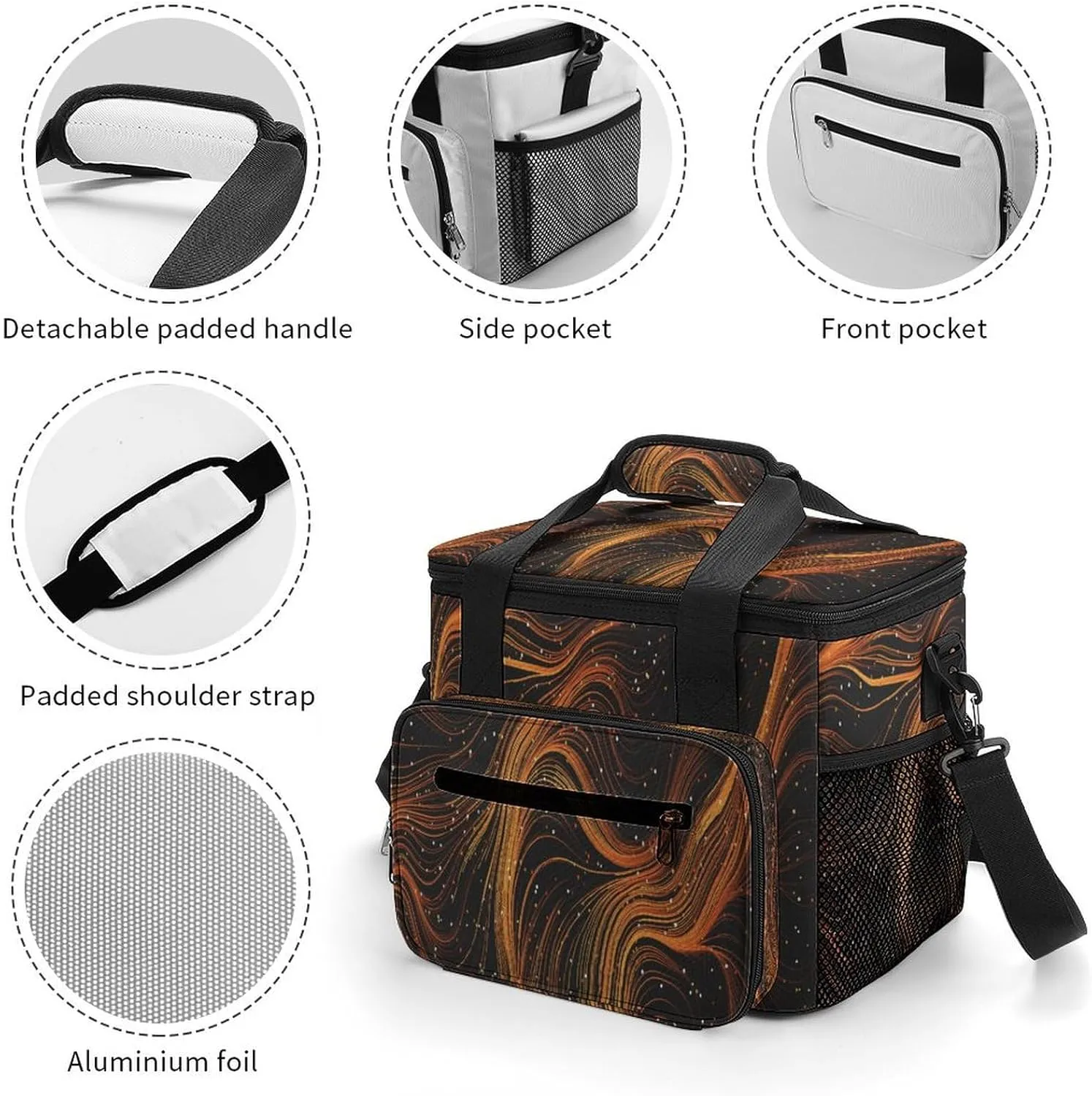 22.5L Waterproof Soft Cooler BagInsulated Lunch Box for Camping Fishing Beach Road Trips