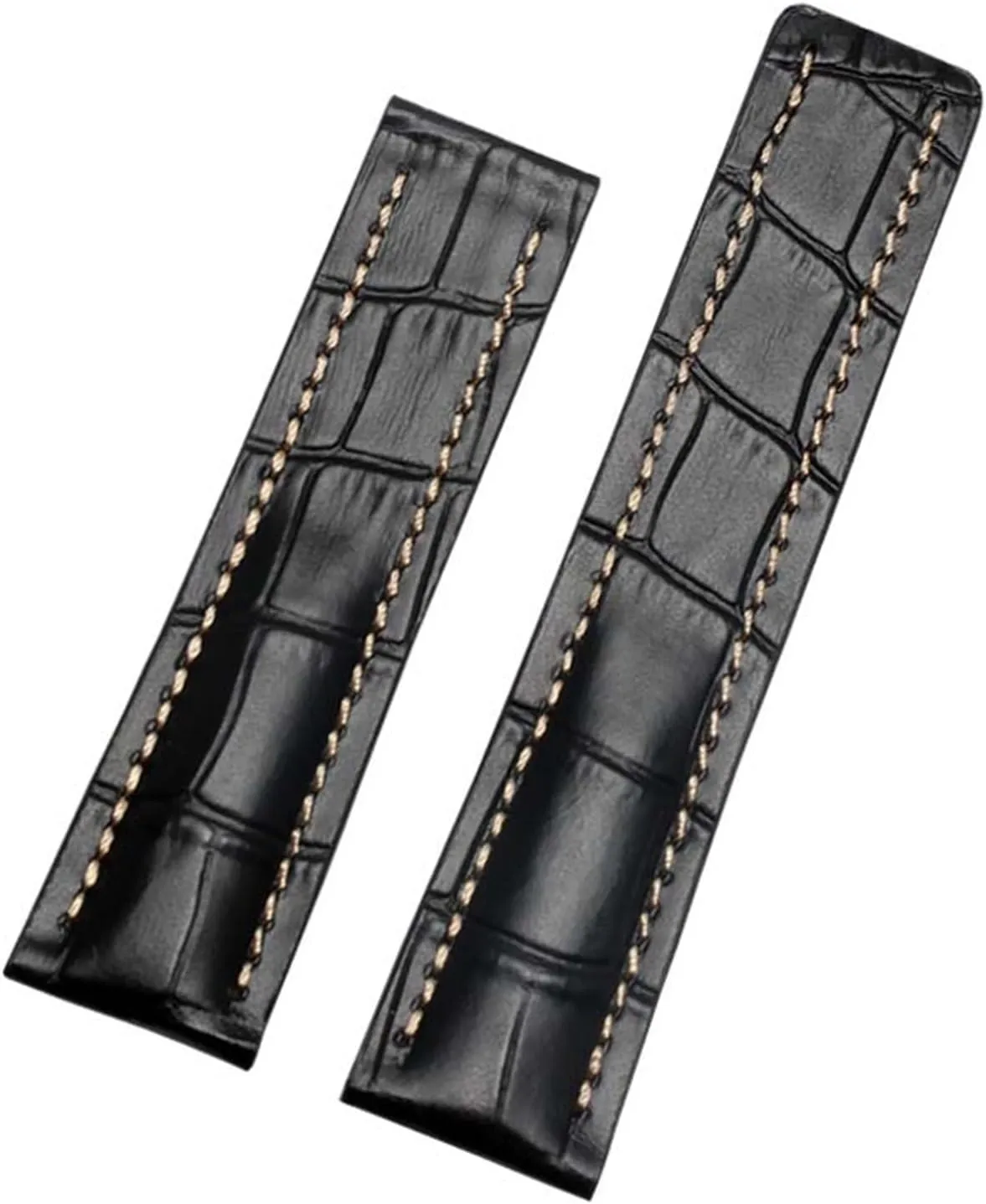 22mm 24mm Genuine Leather Strap Watch Band for Breitling Mens Watch Cow Leather Bracelet with Deployment Buckle
