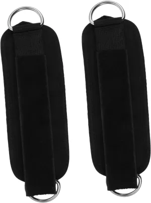 2pcs Fitness Padded Ankle Straps for Cable Machine Men's Ankle Workouts D-Ring Leg Training Attachment