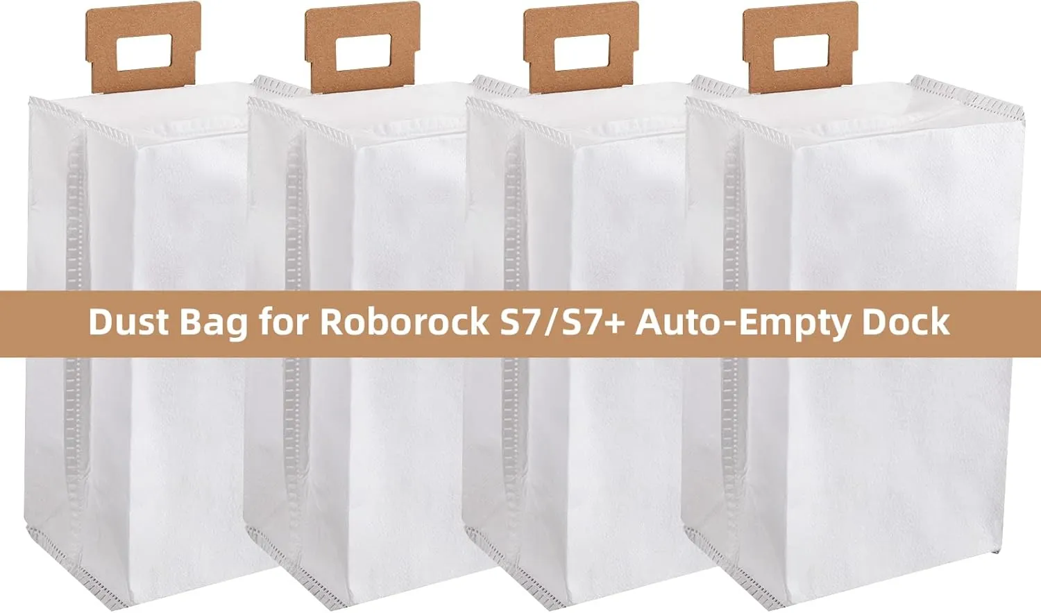 4 Pack Dust Bag for Roborock S7 / S7  Vacuum Cleaner Auto-Empty Dock, 3L Large Capacity Replacement Bag Source Factory Accessory Set