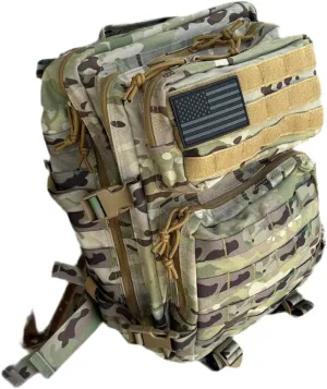 40L Tactical Backpack – 900D/1000D Molle Assault Pack, 3-Day Survival, Hiking, Camping, Travel Gear (ALL-TERRAIN CAMO)