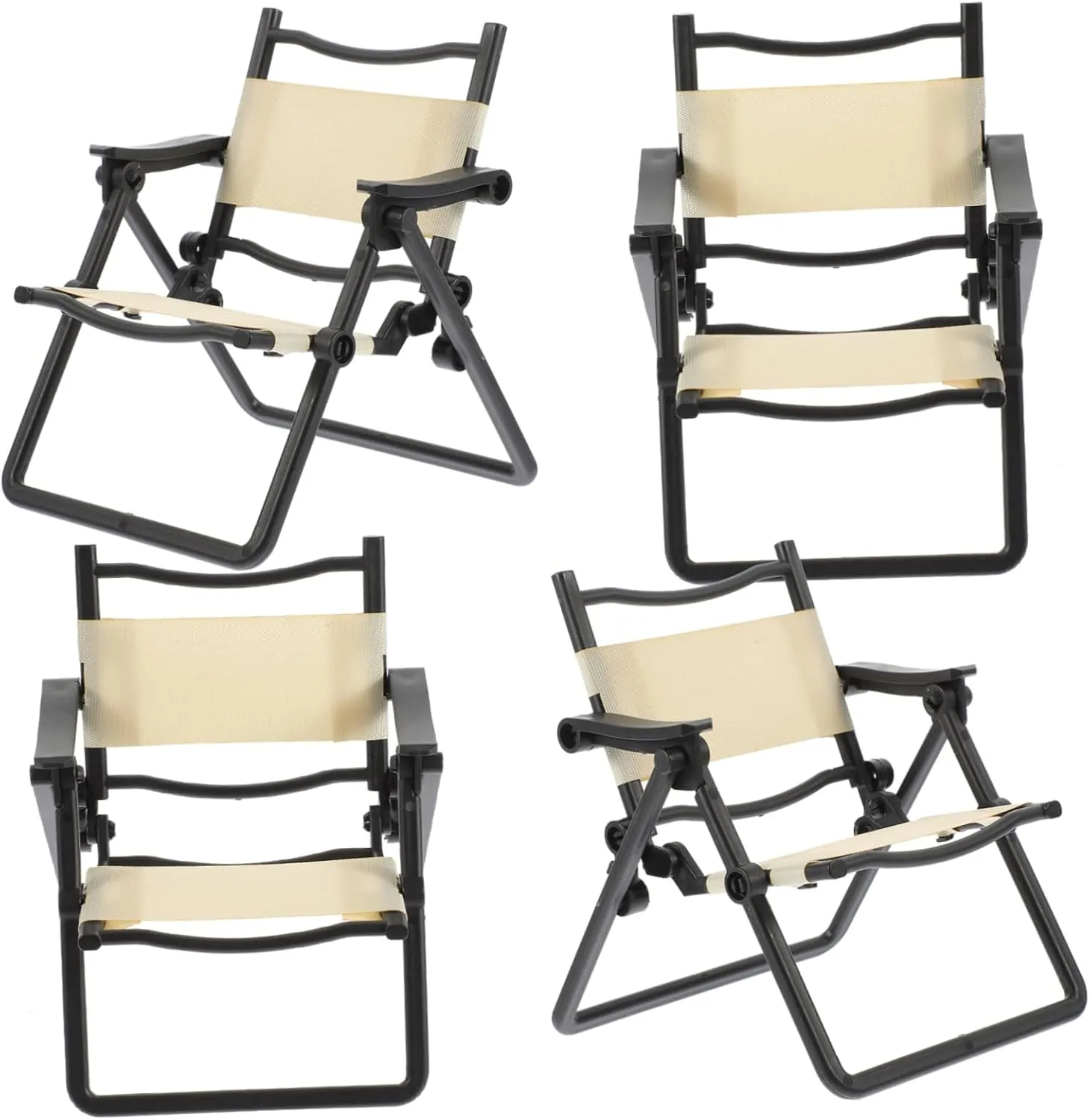 4pcs Miniature House Chair Realistic Beach Chair Model for Dollhouse Decoration Sturdy and Safe Design Accessory for Creative Playtime