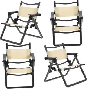 4pcs Miniature House Chair Realistic Beach Chair Model for Dollhouse Decoration Sturdy and Safe Design Accessory for Creative Playtime