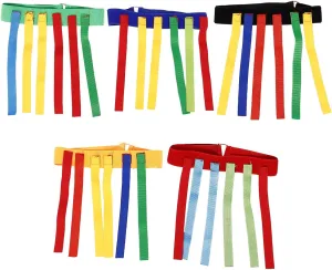 5sets Interactive Pull Tail Game Belts for Outdoor Activities Boy Girl Training Reaction Exercise Props Bright Colors