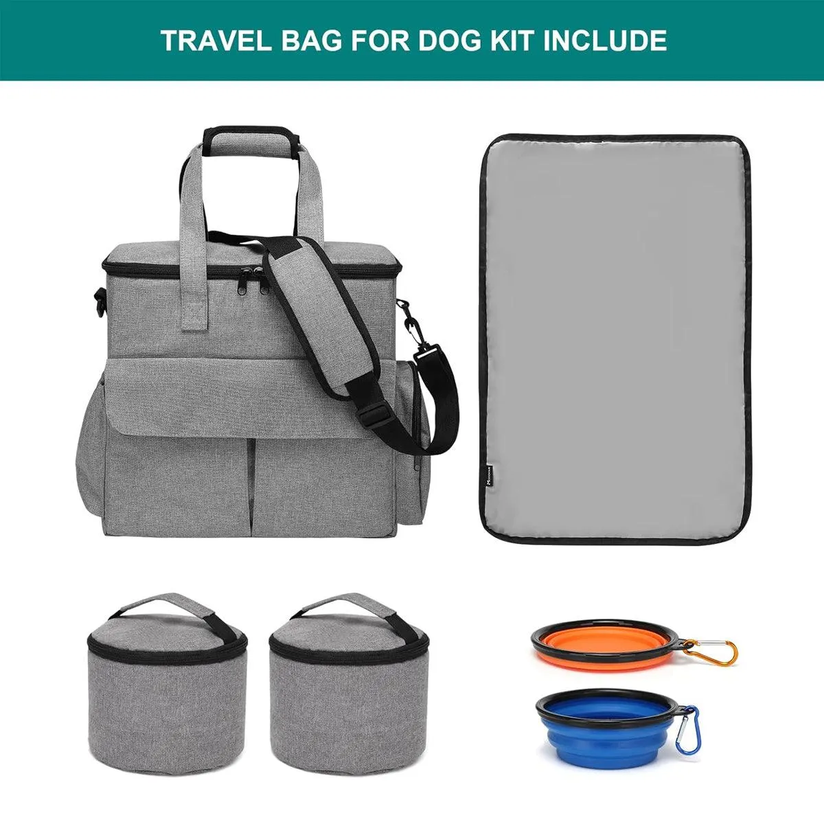 6PCS Pet Travel Outing Backpack Large Capacity Folding Storage Multifunctional