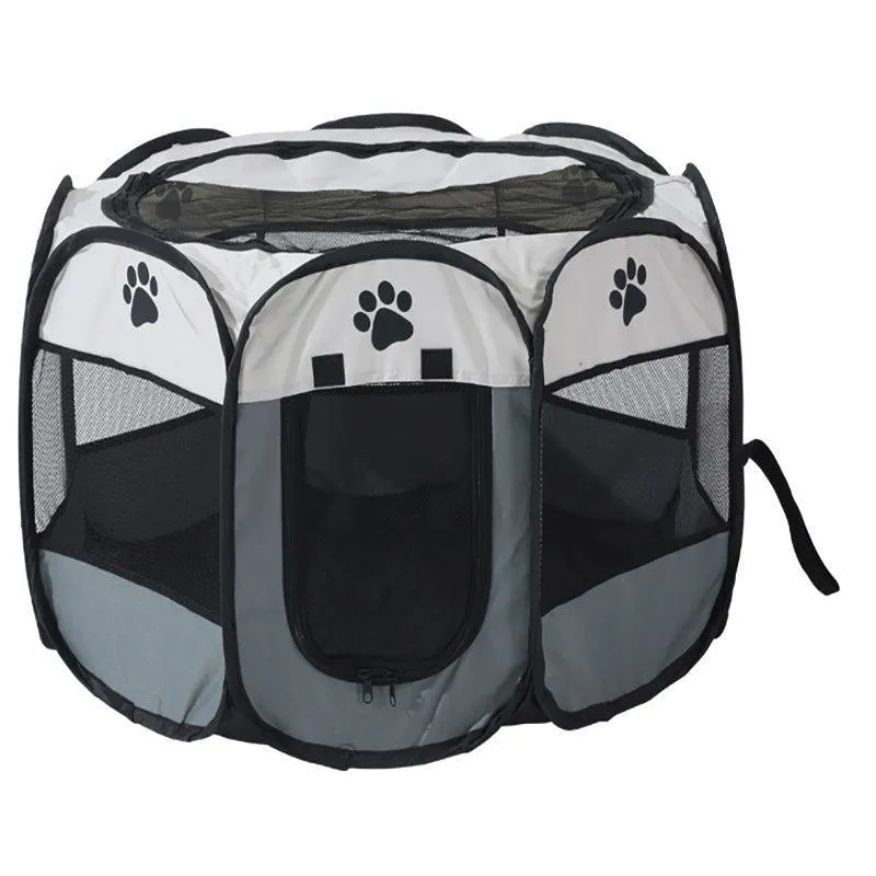 8 Panel Pet Tent Playpen Dog Cat Play Pen Bags Kennel Portable Puppy Crate