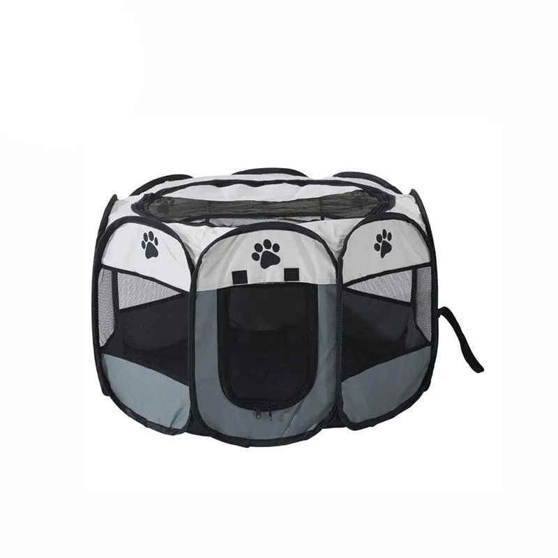 8 Panel Pet Tent Playpen Dog Cat Play Pen Bags Kennel Portable Puppy Crate