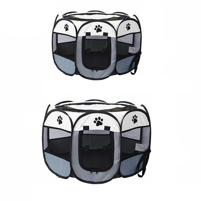 8 Panel Pet Tent Playpen Dog Cat Play Pen Bags Kennel Portable Puppy Crate