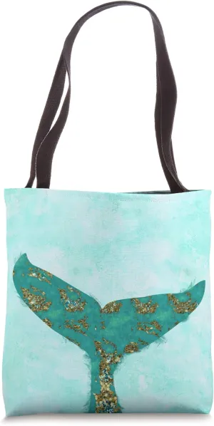 A Mermaid Tail Pacific teal coastal beach design Tote Bag