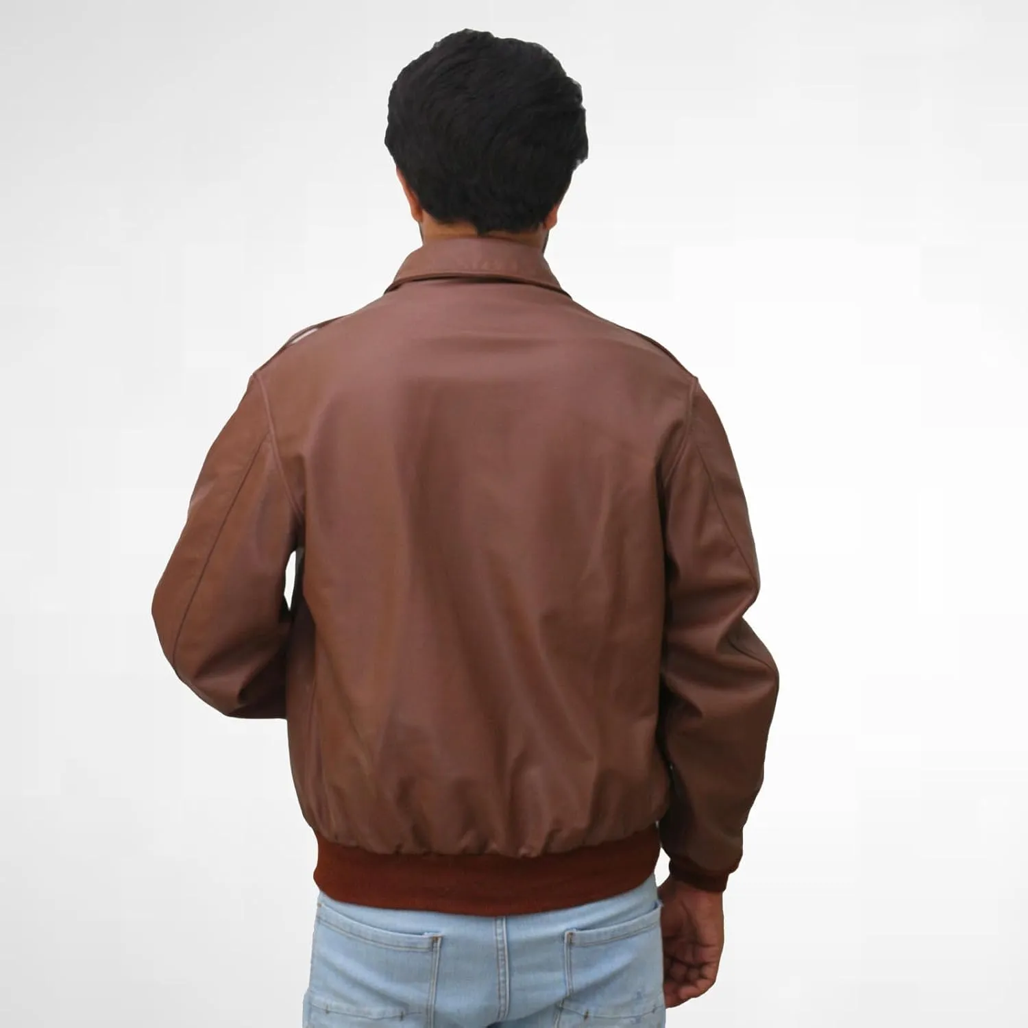 A2 Bomber Jacket Genuine Lambskin Leather Coat Plain Classic Aviator Coat A2 Leather Flight Jacket