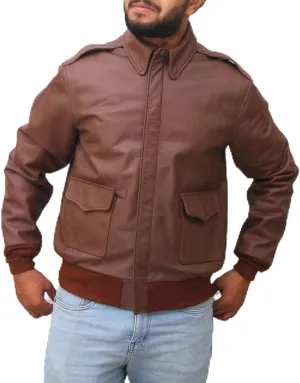 A2 Bomber Jacket Genuine Lambskin Leather Coat Plain Classic Aviator Coat A2 Leather Flight Jacket