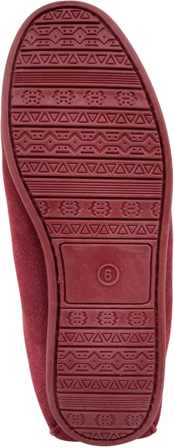 ABSOLUTE FOOTWEAR Ladies/Womens Suede Sheepskin Moccasins/Slippers with Rubber Sole