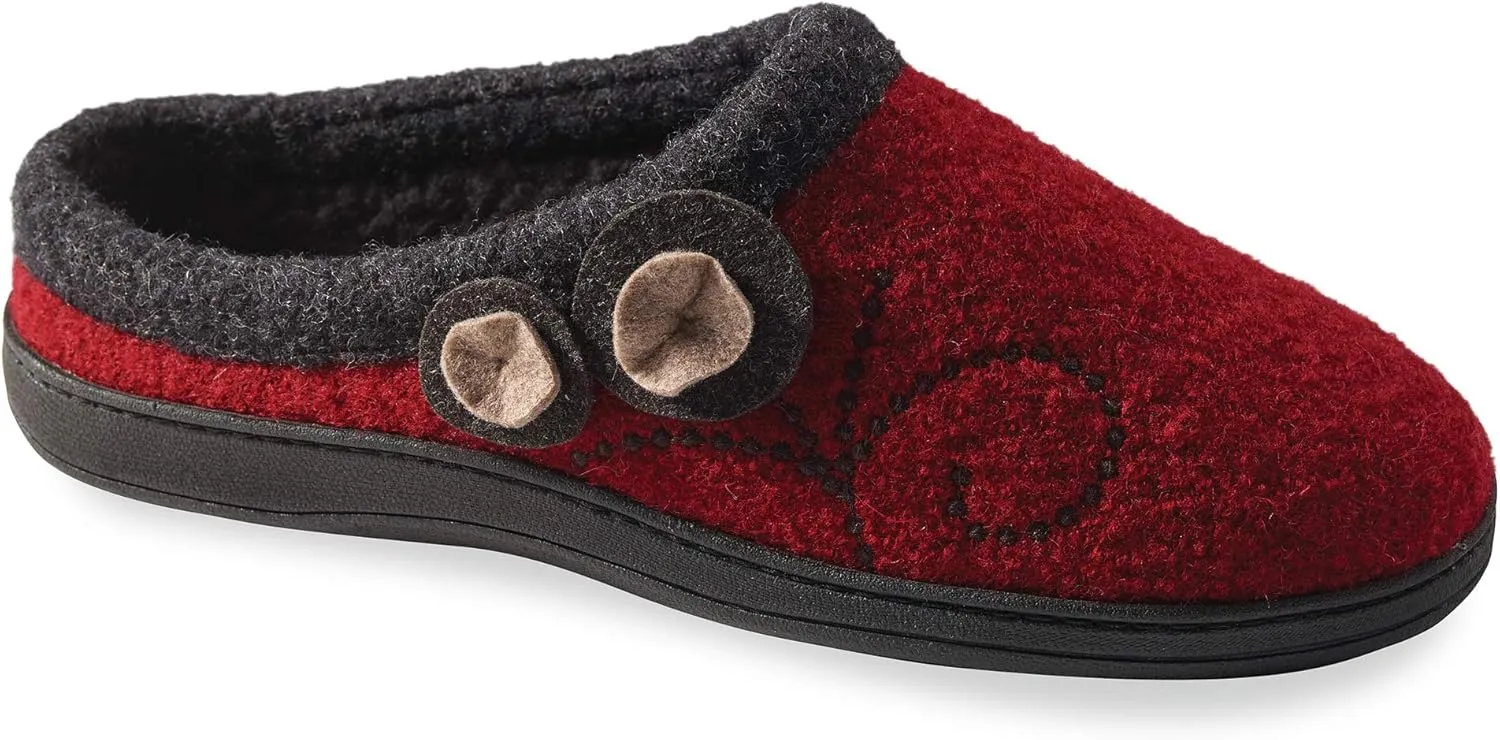Acorn Women's Clog Slippers, Multi-Layer Memory Foam Footbed with Arch Support
