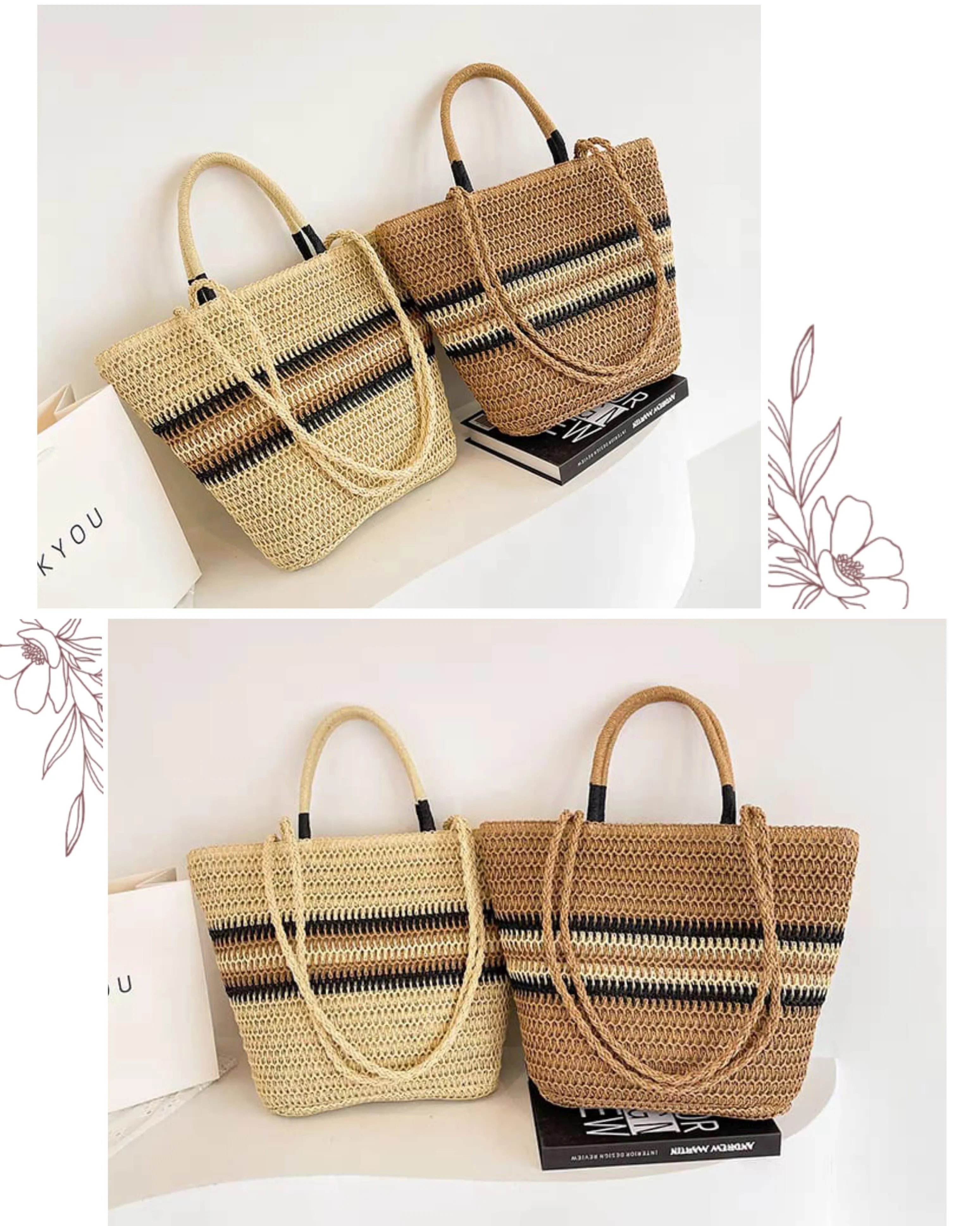 Act now for savings Tote Bags Hand Woven Shoulder Military discount
