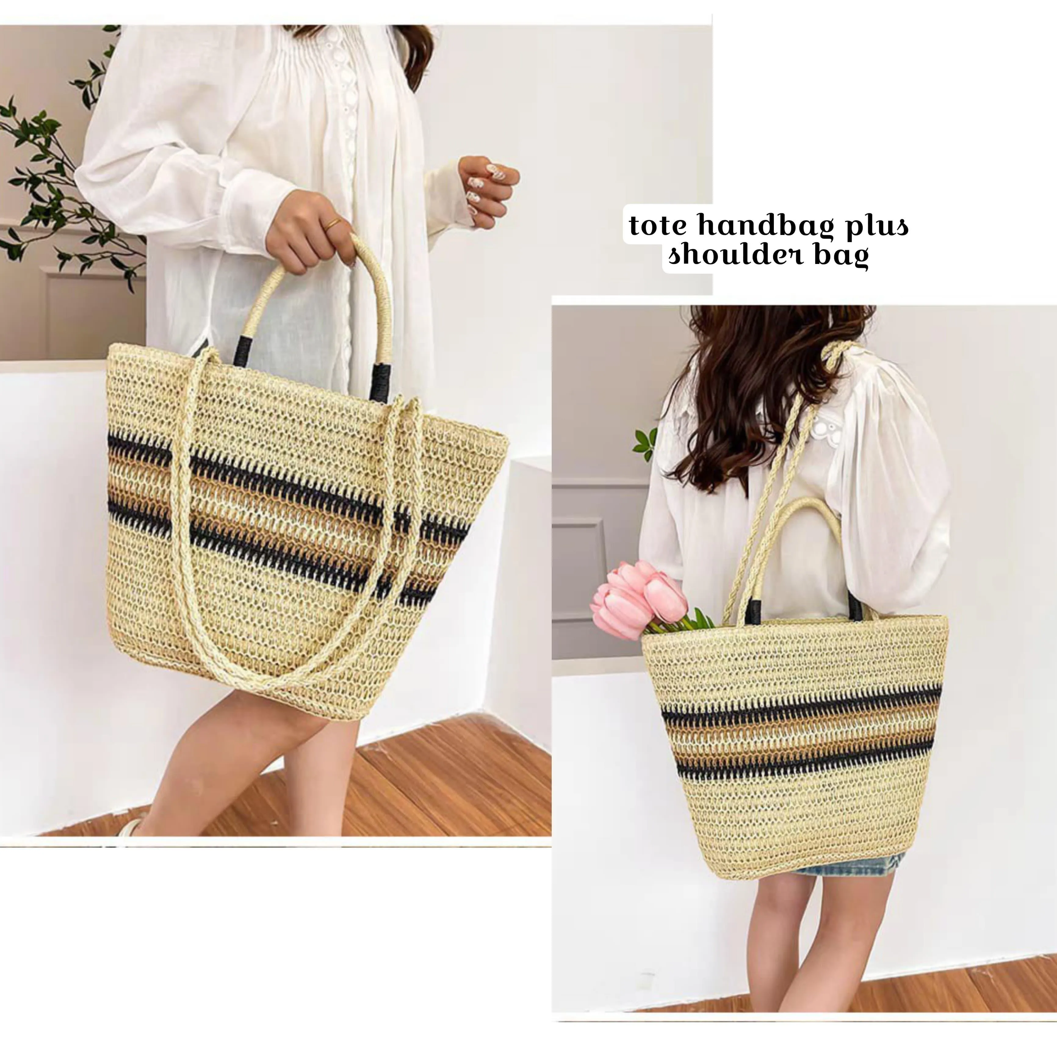 Act now for savings Tote Bags Hand Woven Shoulder Military discount