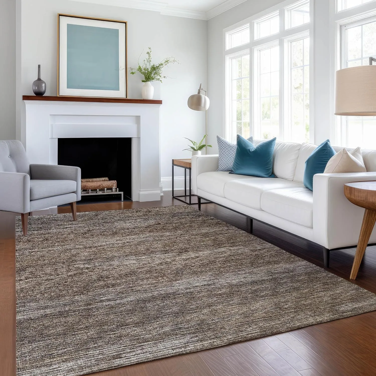 Addison Rugs Mayfield AMF32 Brown 3' x 5' Indoor Premium Machine Washable Rug, Silky Soft, Easy Clean, Non Shedding, Bedroom, Living Room, Dining Room, Kitchen, Patio Rug