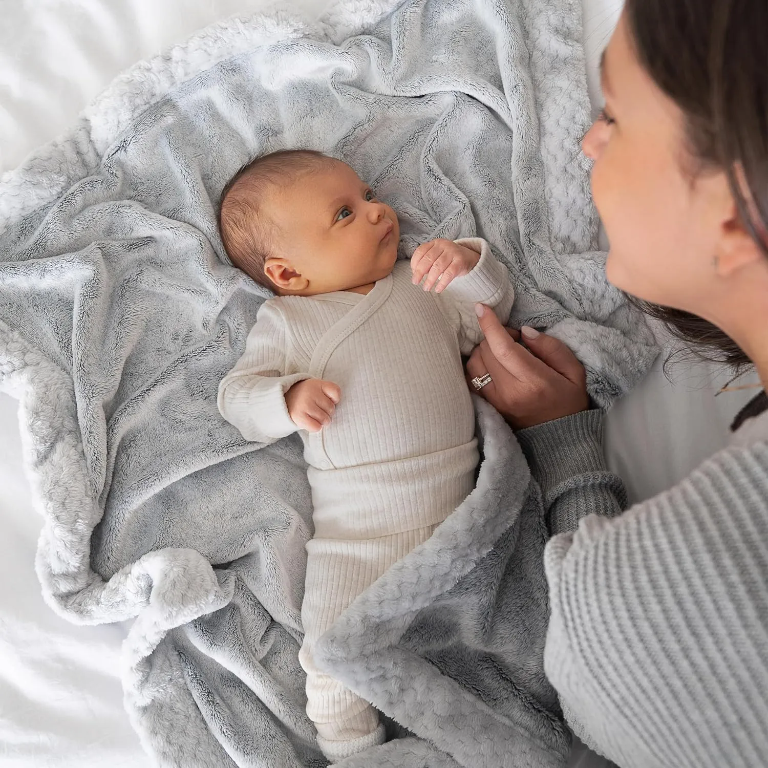 aden   anais Plush Blanket - Soft Minky Baby Blanket for Infants, Toddlers, Kids, for Crib, Stroller, Travel, Storm Grey