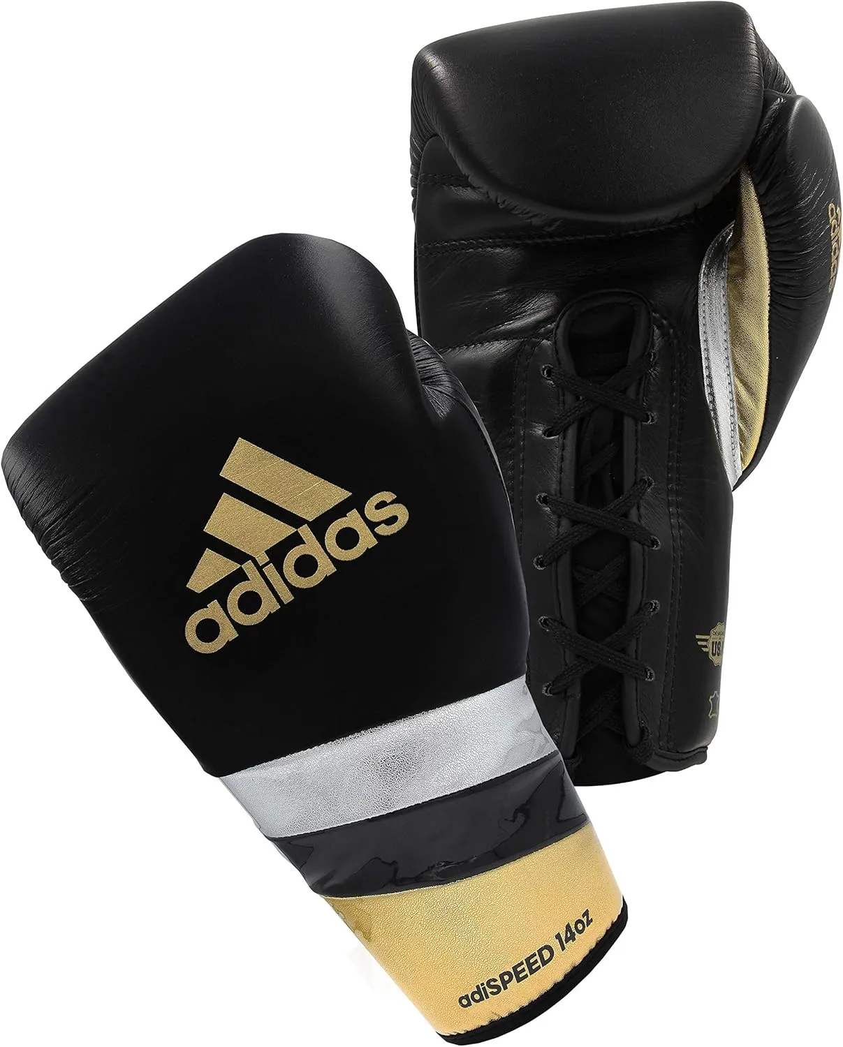 adidas Speed 500 Pro Boxing Gloves – Genuine Leather Training Gloves for Men & Women, Lace-Up Heavy Bag & Kickboxing Gloves
