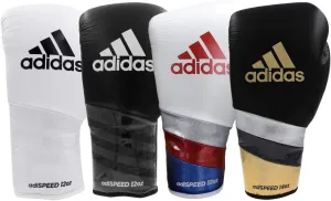 adidas Speed 500 Pro Boxing Gloves – Genuine Leather Training Gloves for Men & Women, Lace-Up Heavy Bag & Kickboxing Gloves