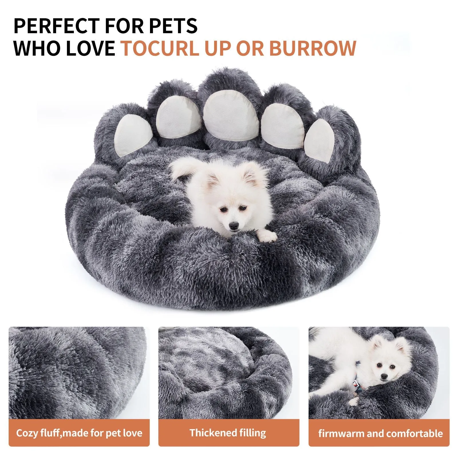 Adorable Bear Paw Design Shape Pet Bed - Dog Beds & Furniture for Small, Medium Dogs, and Cat's