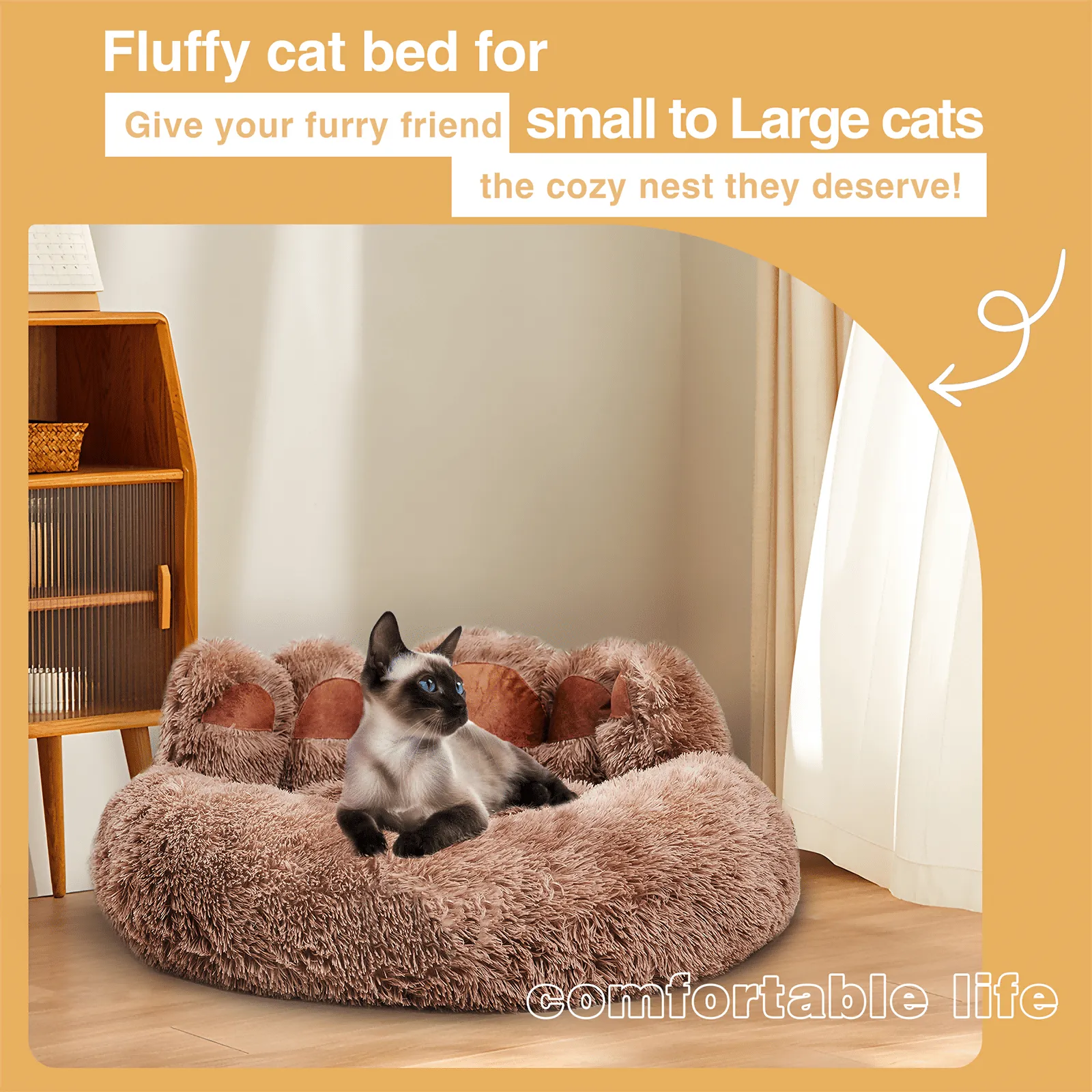 Adorable Bear Paw Design Shape Pet Bed - Dog Beds & Furniture for Small, Medium Dogs, and Cat's