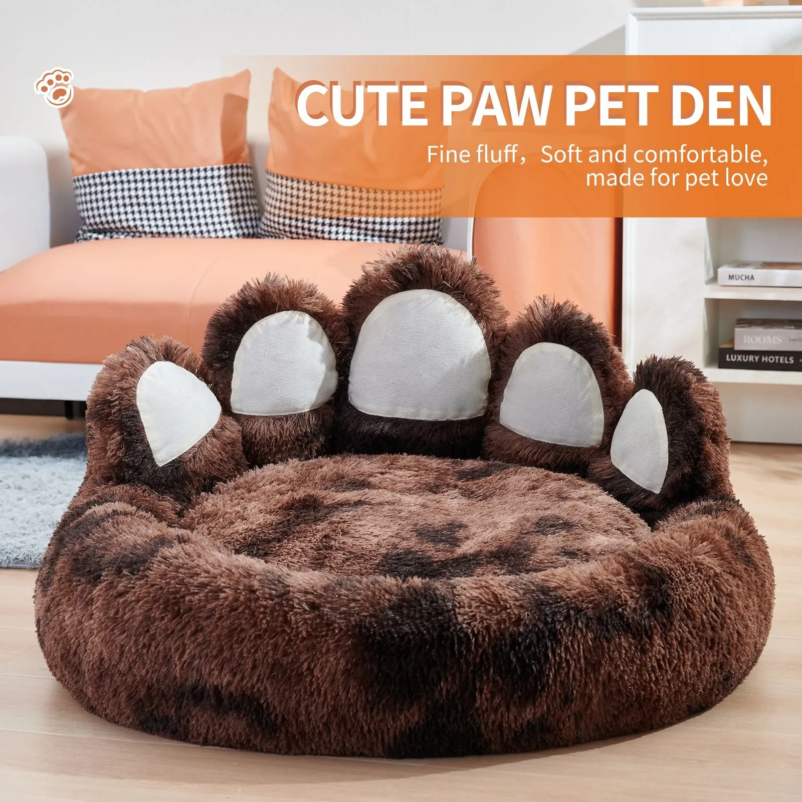 Adorable Bear Paw Design Shape Pet Bed - Dog Beds & Furniture for Small, Medium Dogs, and Cat's