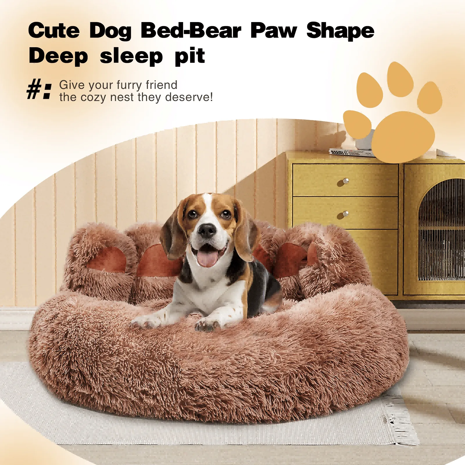 Adorable Bear Paw Design Shape Pet Bed - Dog Beds & Furniture for Small, Medium Dogs, and Cat's