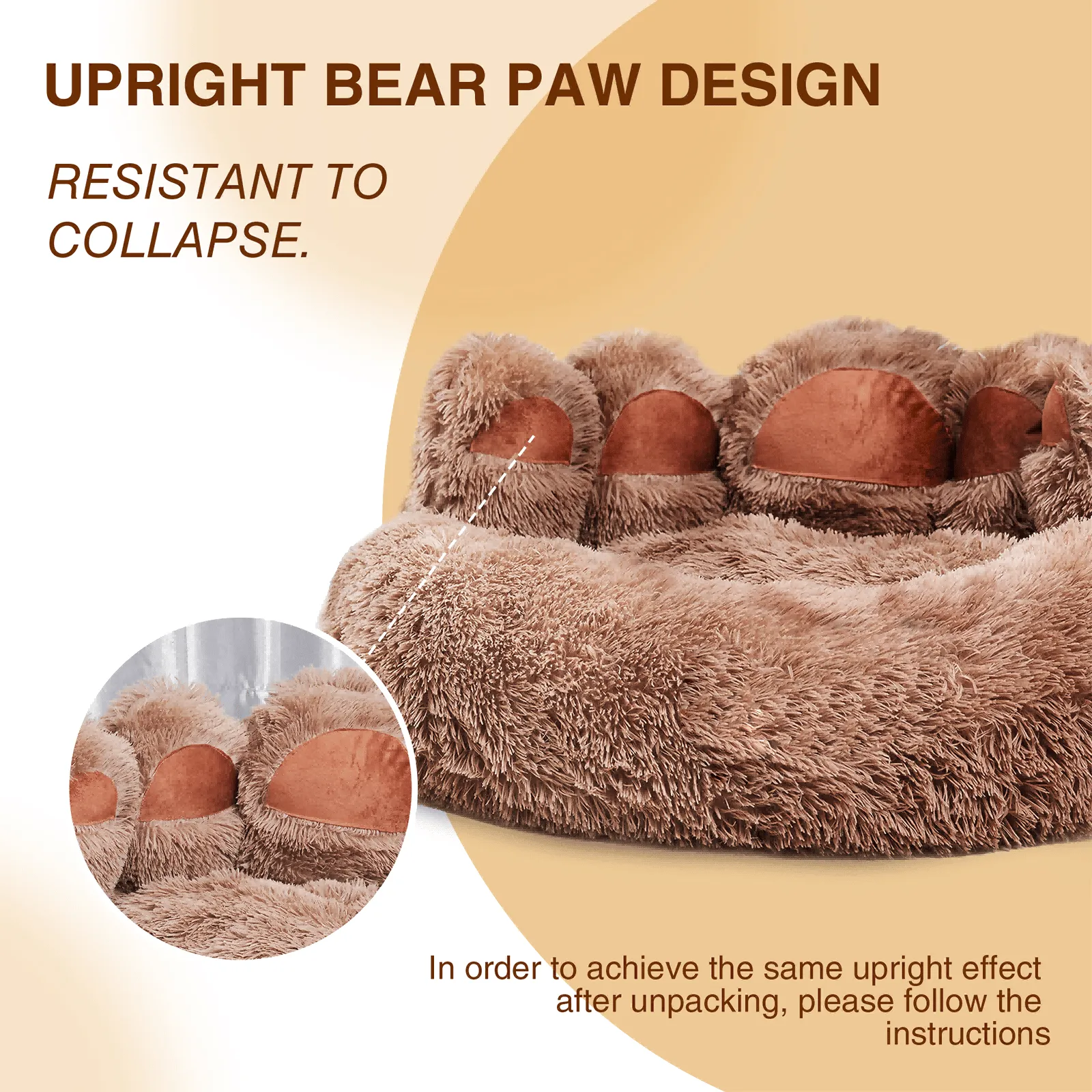 Adorable Bear Paw Design Shape Pet Bed - Dog Beds & Furniture for Small, Medium Dogs, and Cat's