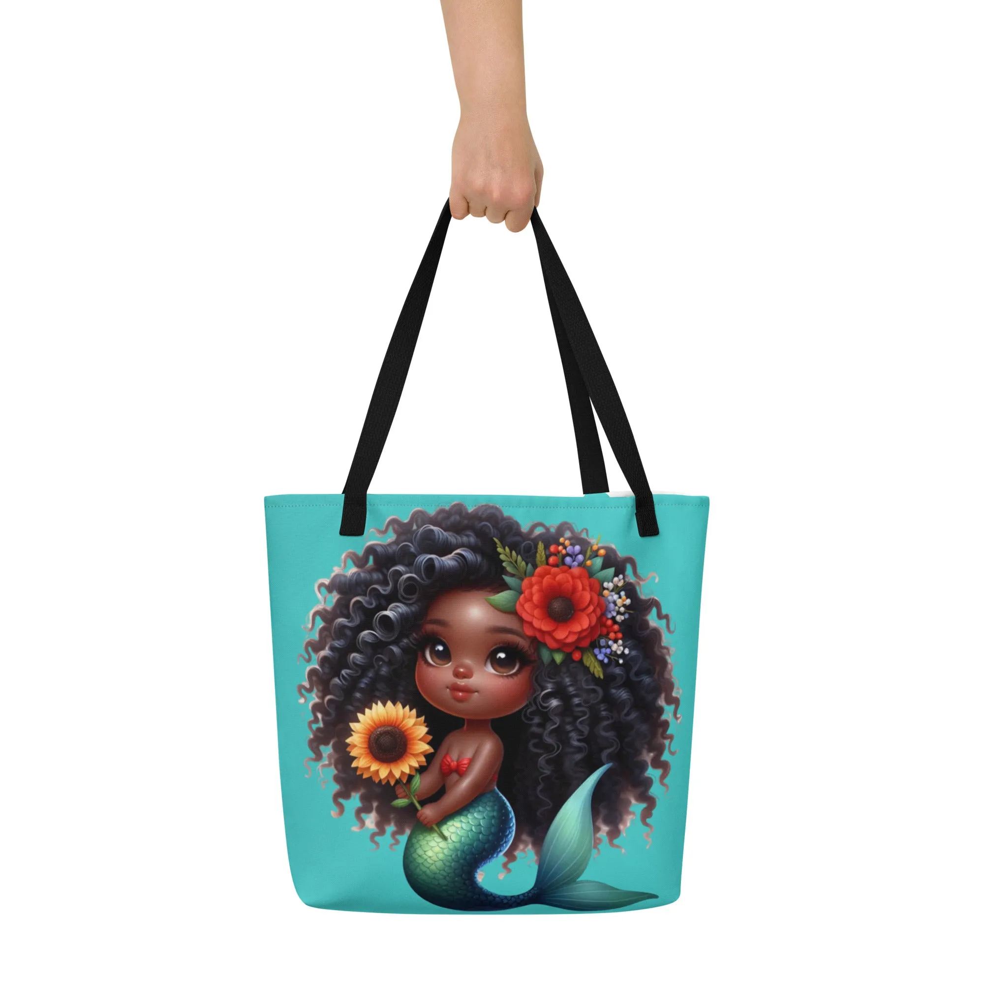 Afro Mermaid Tote Bags