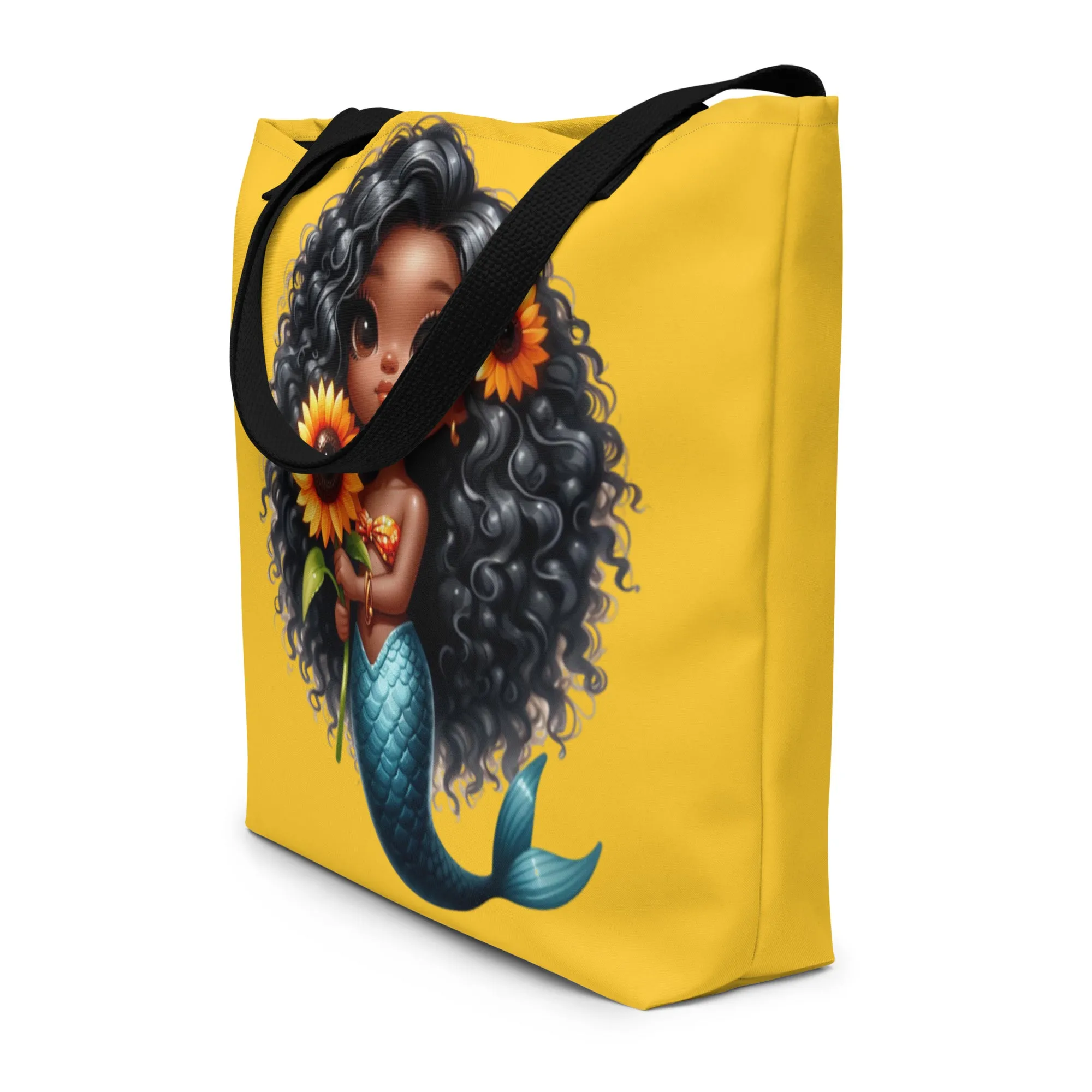 Afro Mermaid Tote Bags