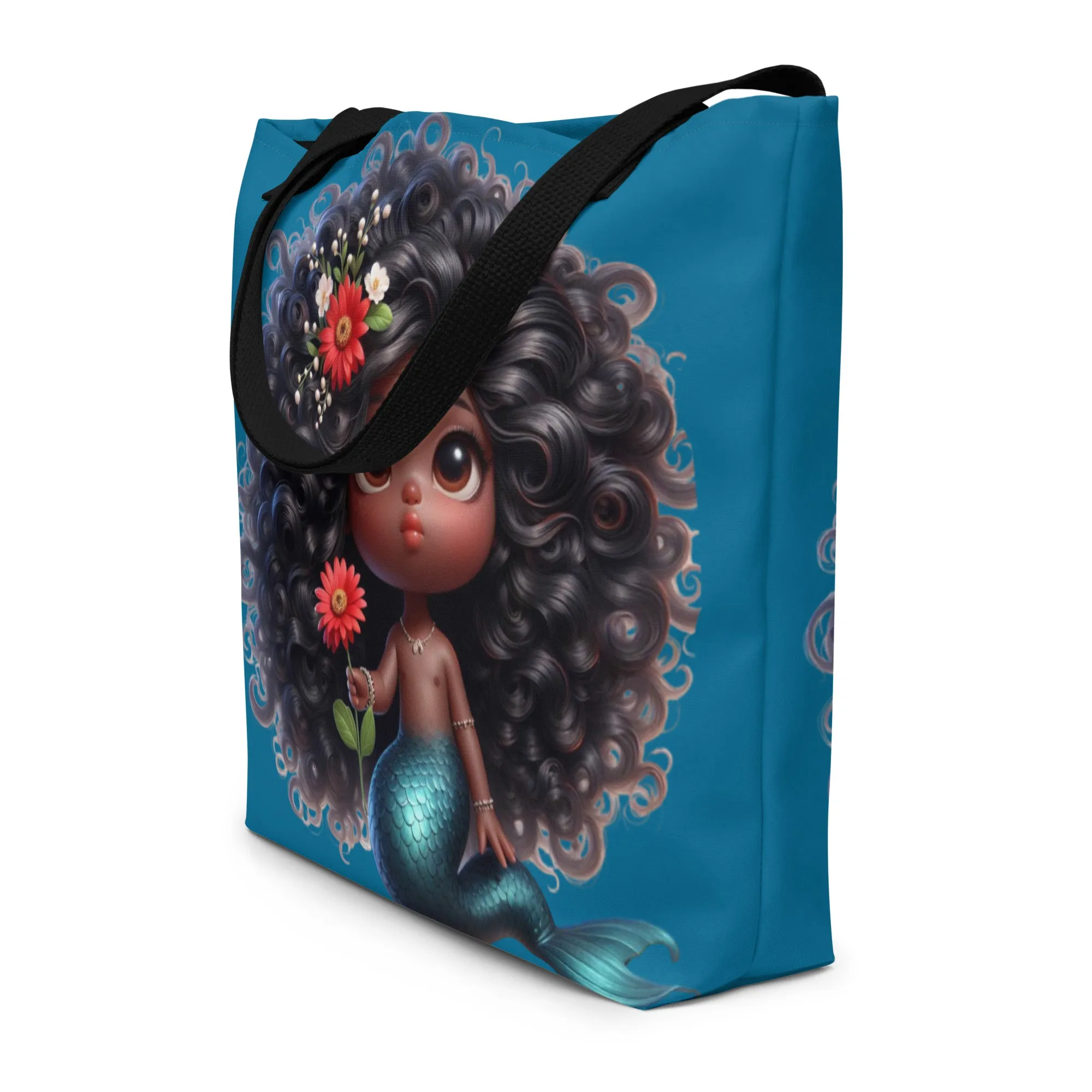 Afro Mermaid Tote Bags